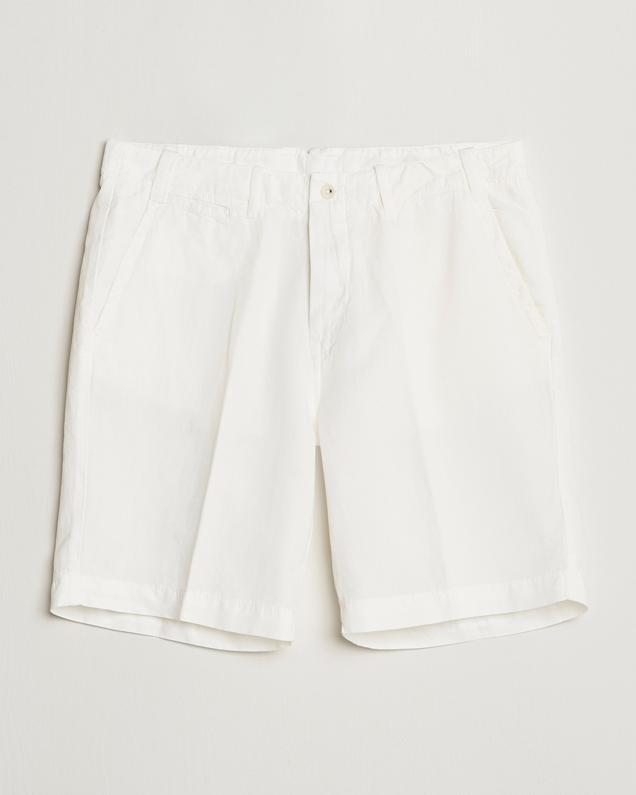 Mies | Shortsit | Oscar Jacobson | Poggio Washed Linen Shorts White
