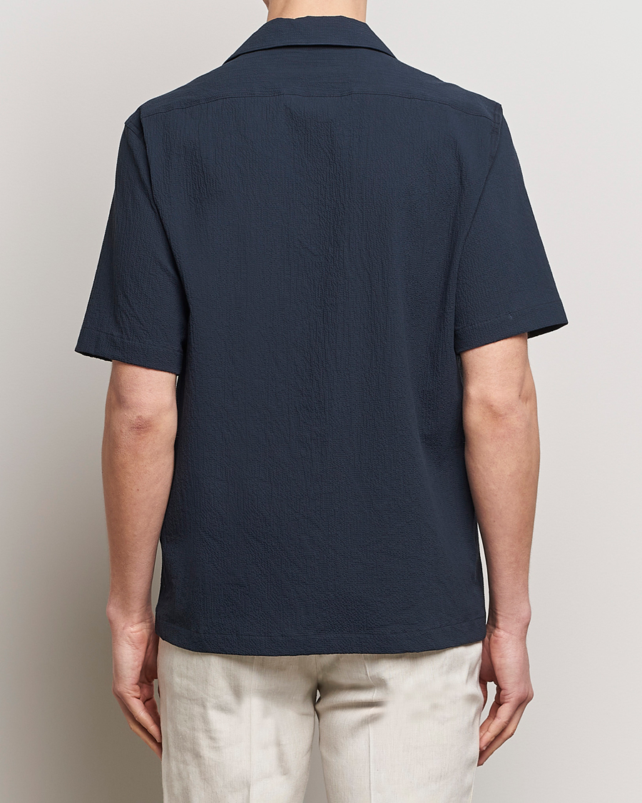 Mies | Kauluspaidat | Oscar Jacobson | Hanks Reg Seersucker Shirt Navy