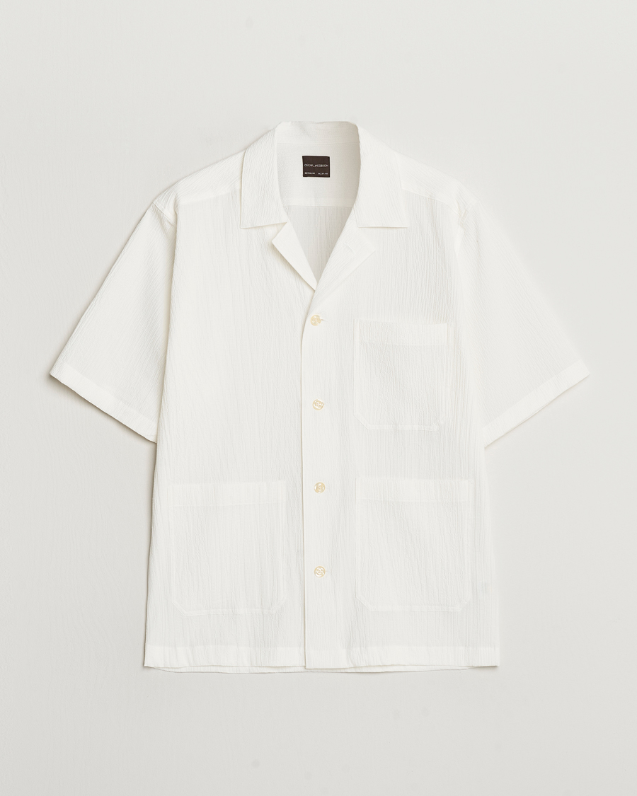 Mies | Kauluspaidat | Oscar Jacobson | Hanks Reg Seersucker Shirt White