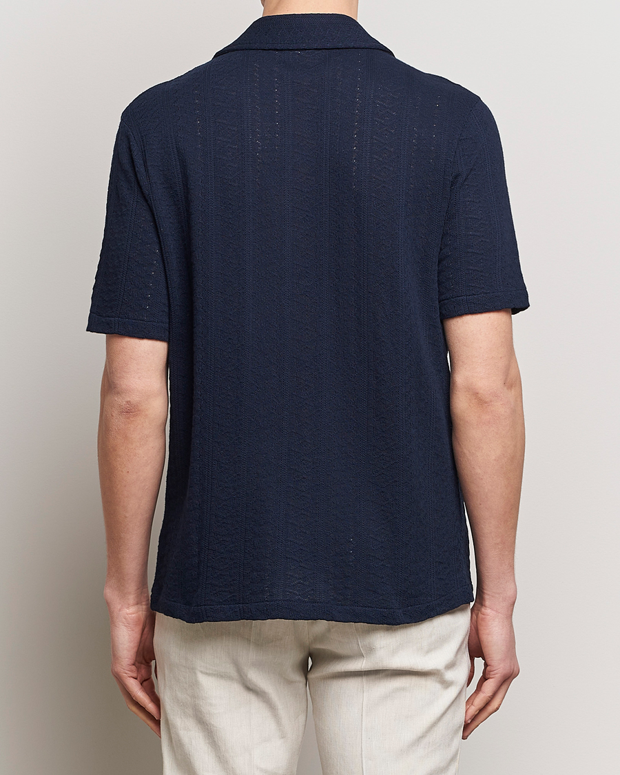 Mies | Kauluspaidat | Oscar Jacobson | Mattis Reg Knitted Shirt Navy