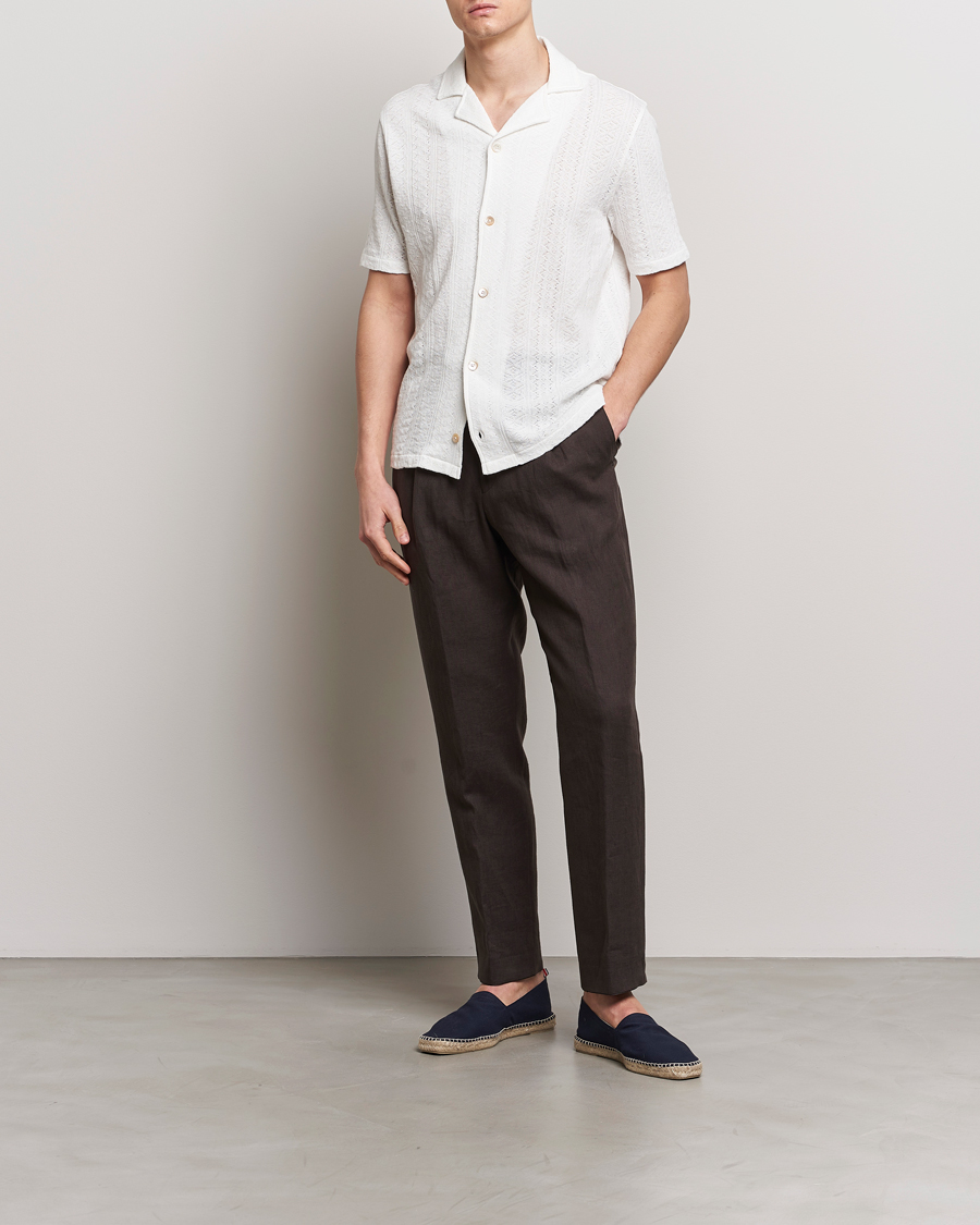 Mies | Kauluspaidat | Oscar Jacobson | Mattis Reg Knitted Shirt White