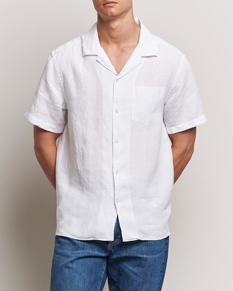 Mies | Kauluspaidat | J.Lindeberg | Elio Linen Melange Shirt White