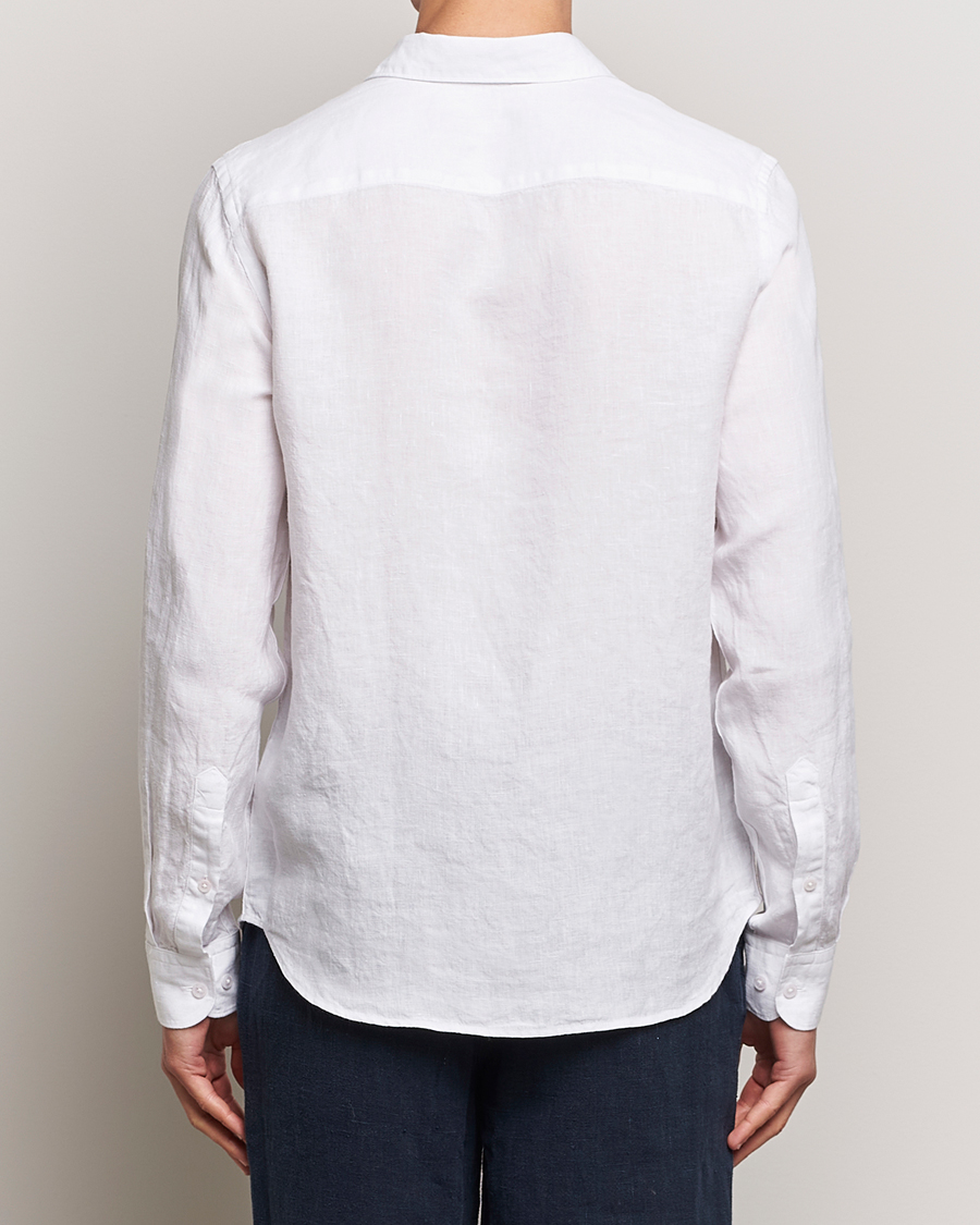 Mies | Kauluspaidat | J.Lindeberg | Slim Linen Melange Shirt White