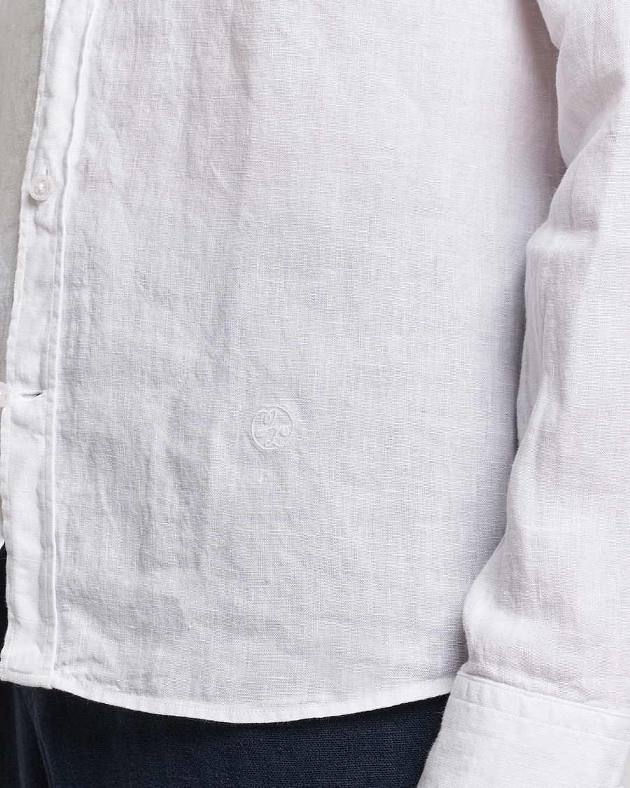 Mies | Kauluspaidat | J.Lindeberg | Slim Linen Melange Shirt White
