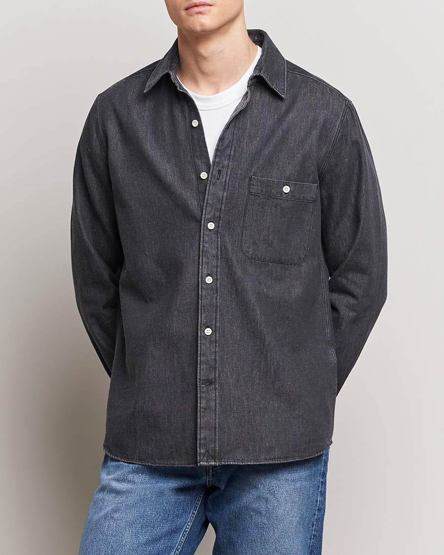 Mies | A Day's March | A Day's March | Mason Sturdy Denim Shirt Off Black