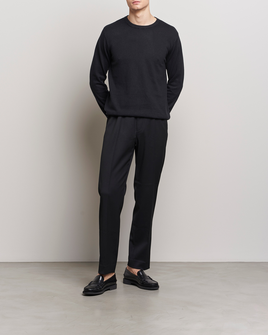 Mies | Puserot | A Day's March | Alagon Cotton/Linen Crew Black