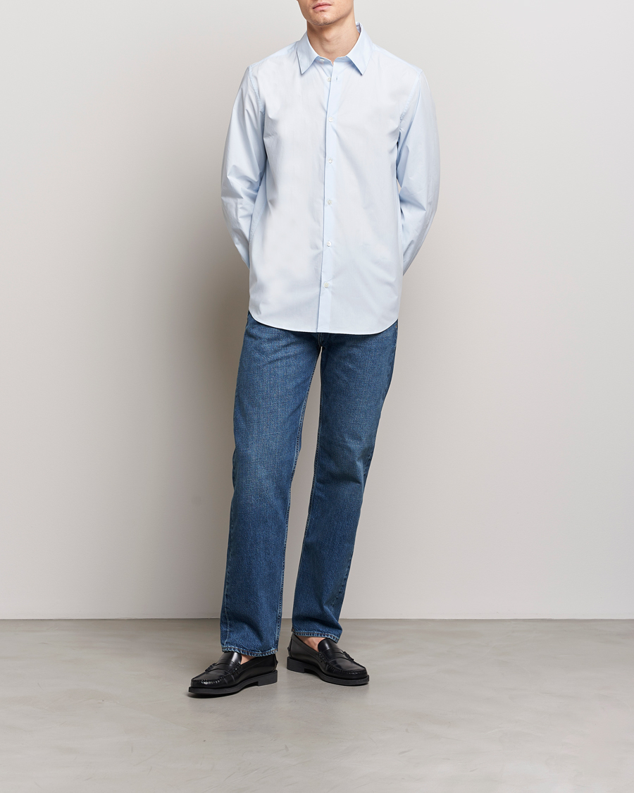 Mies | Kauluspaidat | A Day's March | Tipton Poplin Shirt Sky Blue