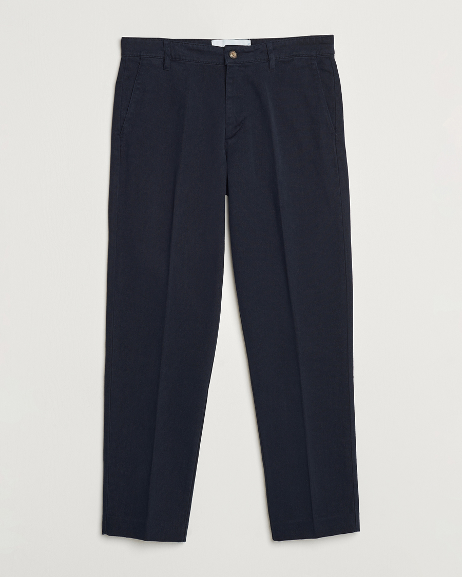 Mies | Housut | A Day's March | Miller Cotton/Lyocell Trousers Navy