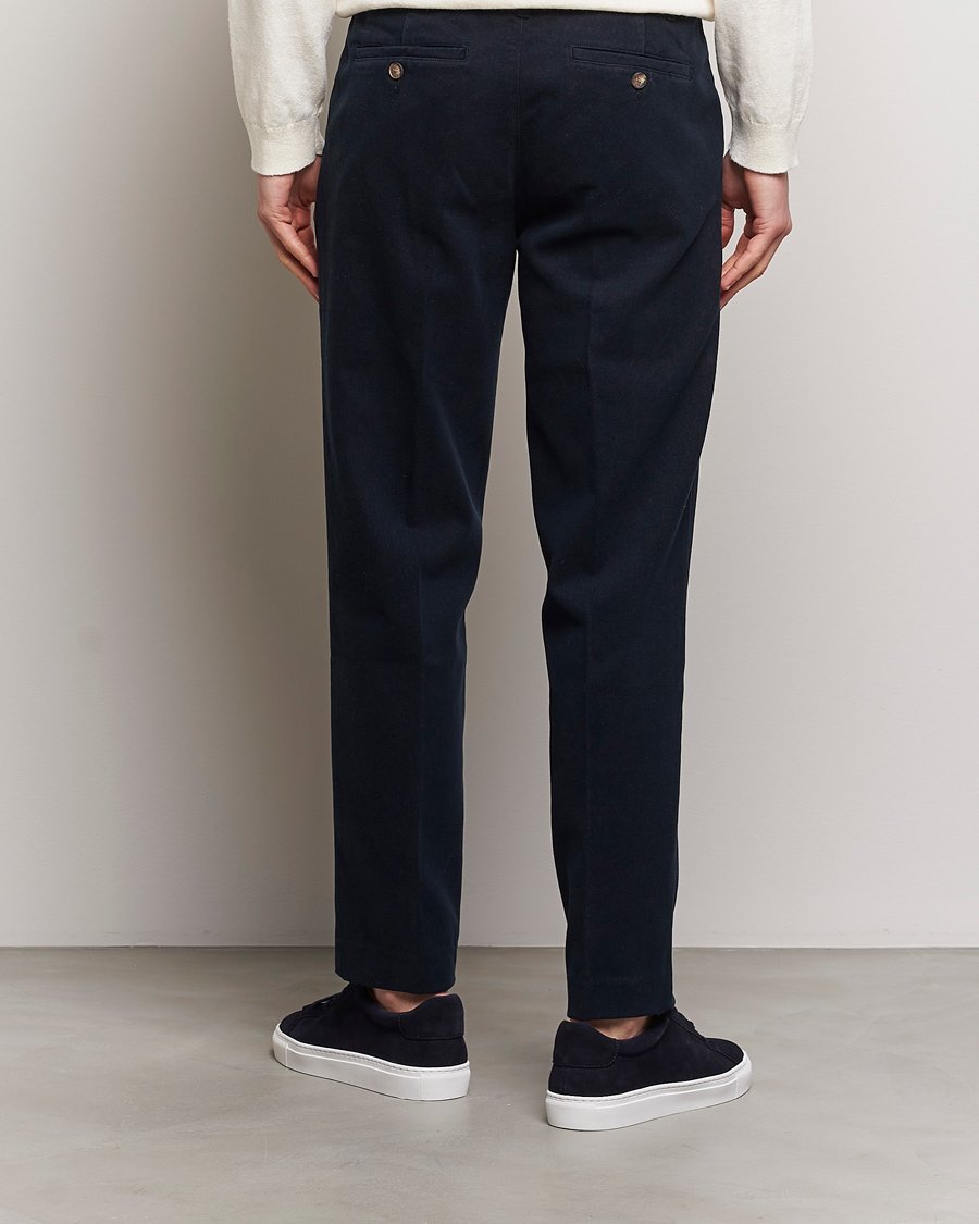 Mies | Housut | A Day's March | Miller Cotton/Lyocell Trousers Navy