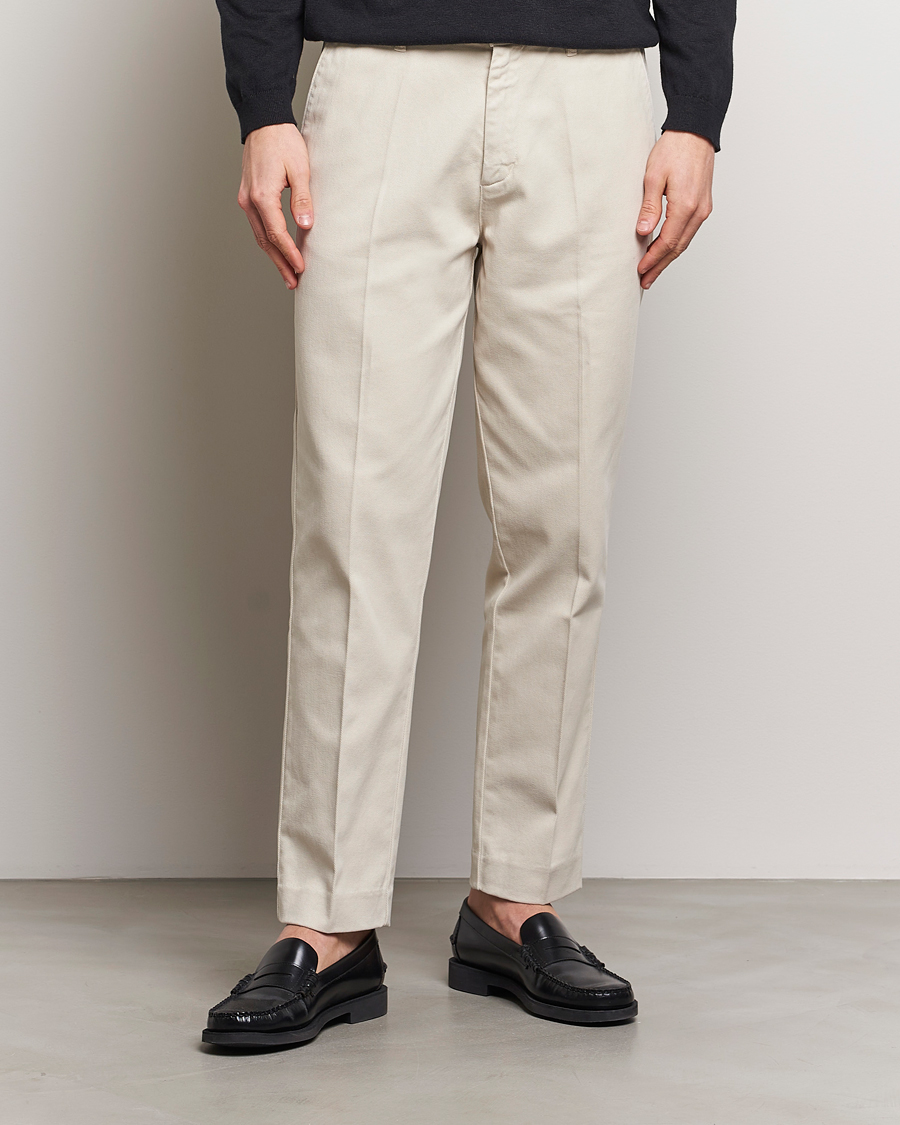 Mies | Vaatteet | A Day's March | Miller Cotton/Lyocell Trousers Oyster