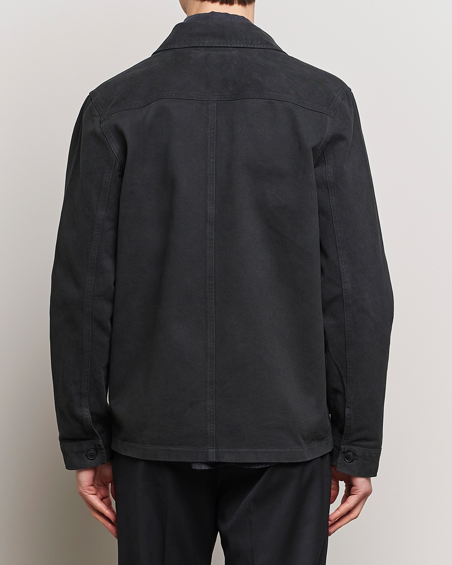 Mies | Kauluspaidat | A Day's March | Patch Pocket Sturdy Twill Overshirt Off Black