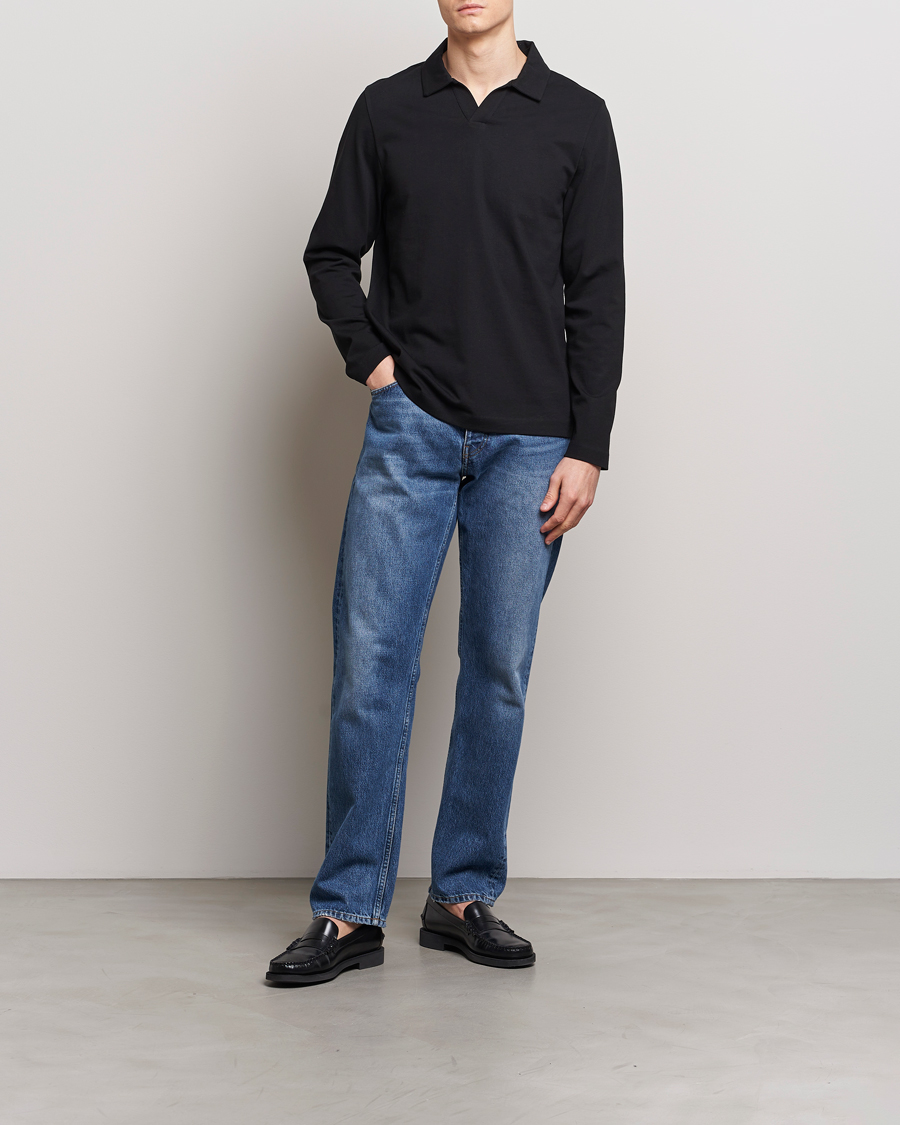 Mies | Puserot | A Day's March | Branford Long Sleeve Polo Black
