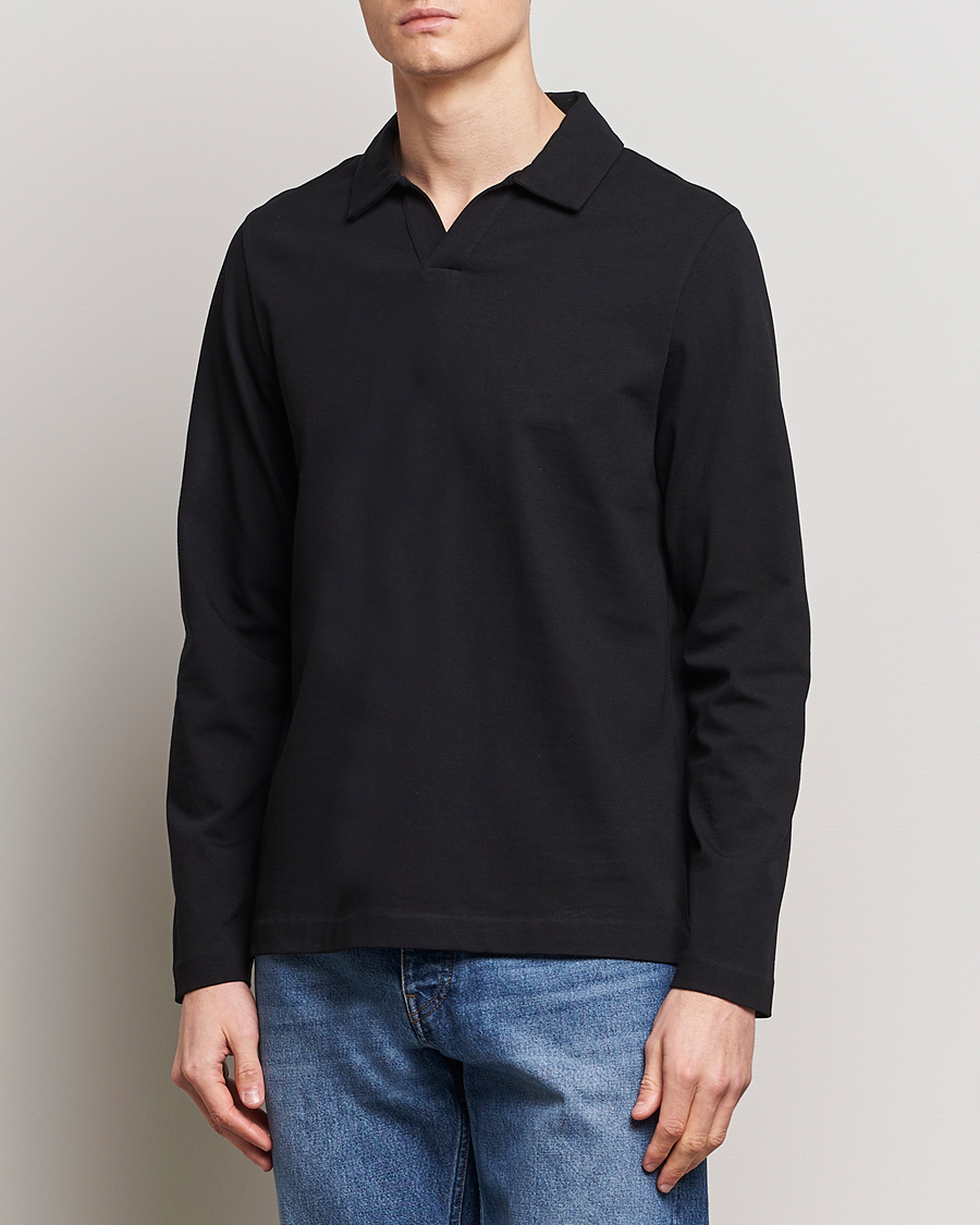 Mies | Business & Beyond | A Day's March | Branford Long Sleeve Polo Black