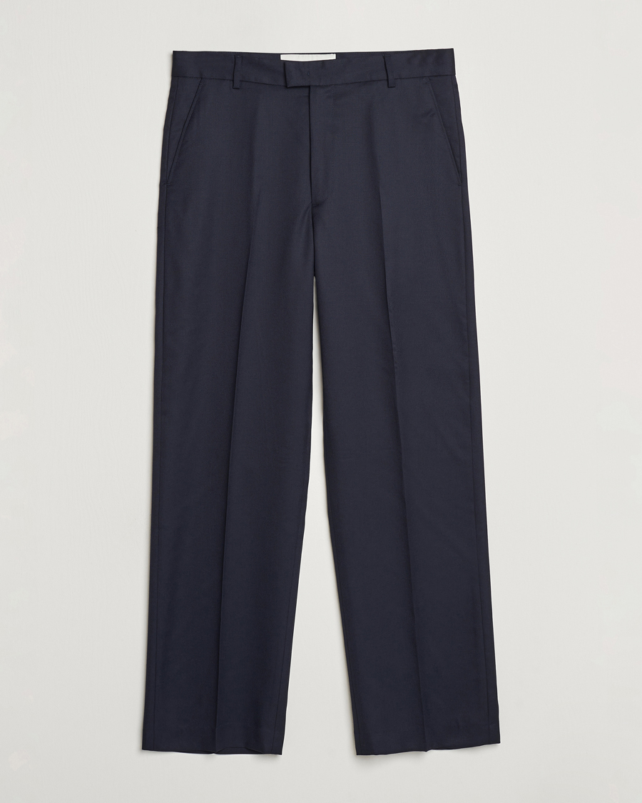 Mies | Housut | A Day's March | Edward Relaxed Wool Trousers Navy