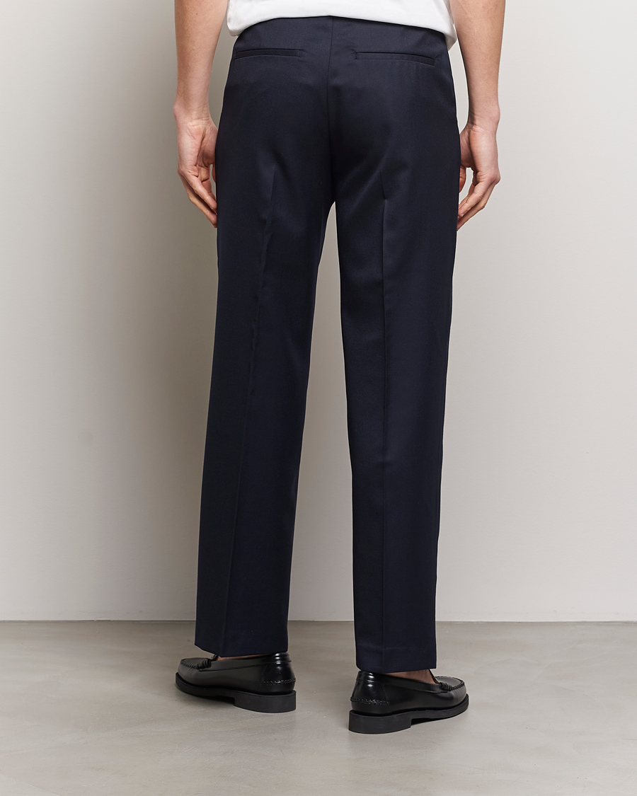 Mies | Housut | A Day's March | Edward Relaxed Wool Trousers Navy