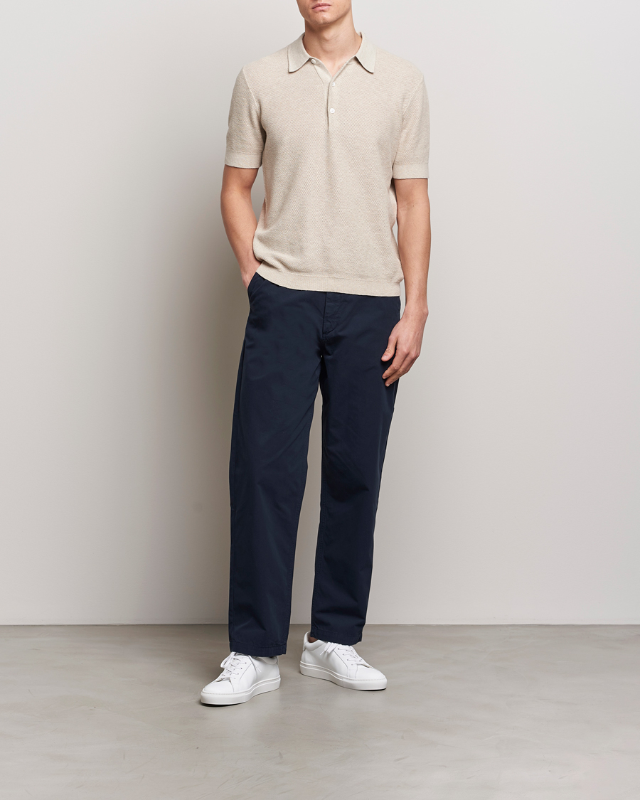 Mies | Housut | A Day's March | Redwood Light Cotton Trousers Navy