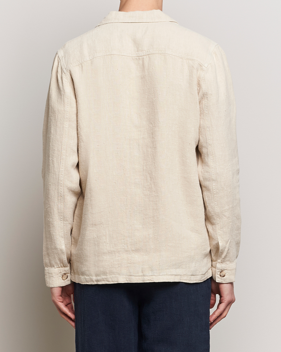Mies | Takit | A Day's March | Banagher Linen Overshirt Oyster
