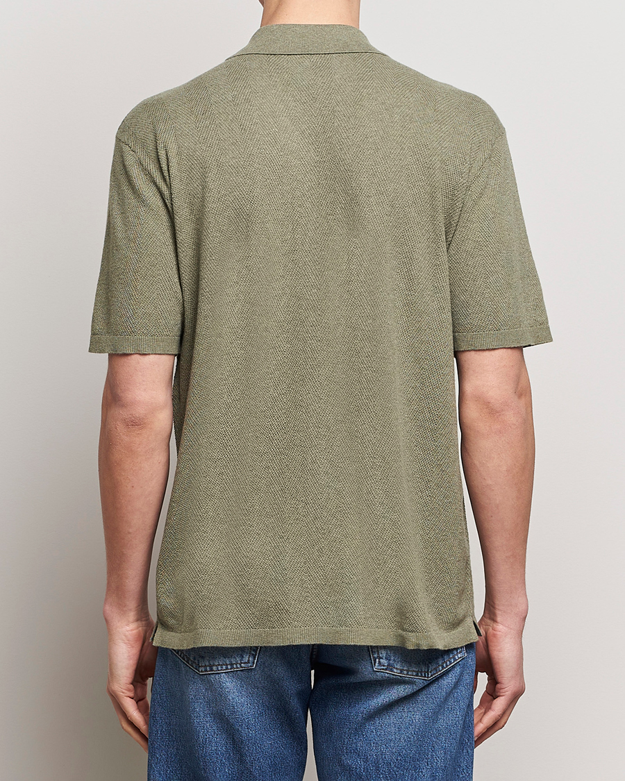 Mies | Kauluspaidat | A Day's March | Yamu Knitted Herringbone Shirt Olive