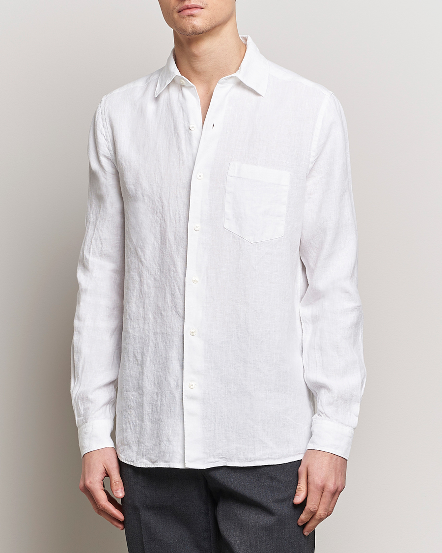 Mies | Business & Beyond | A Day's March | Abu Linen Shirt White