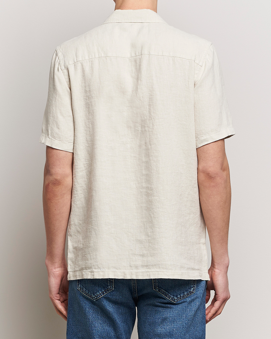 Mies | Kauluspaidat | A Day's March | Yamu Linen Short Sleeve Shirt Sand