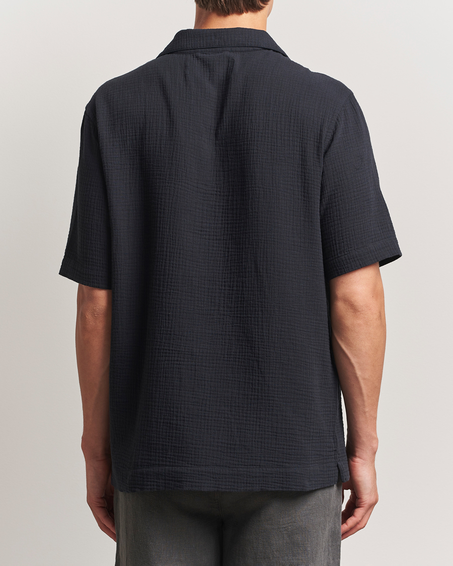 Mies | Kauluspaidat | A Day's March | Clapton Structured Cotton Shirt Off Black