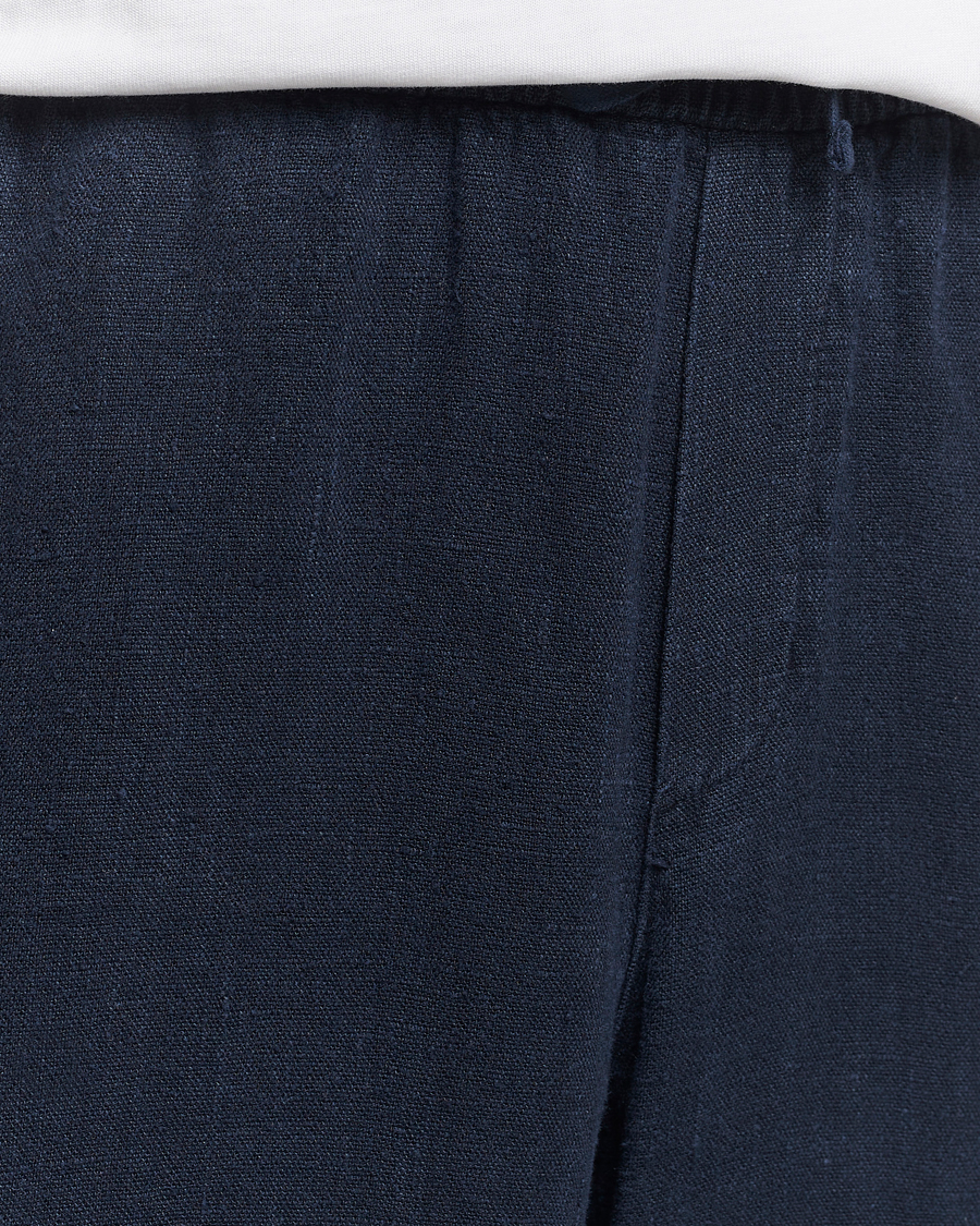 Mies | Housut | A Day's March | Tamiat Drawstring Linen Trousers Navy