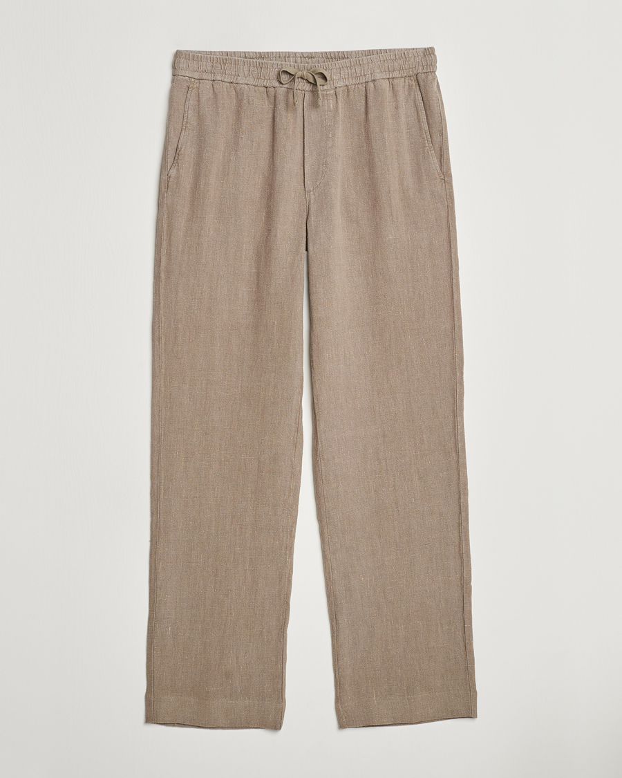 Mies | Housut | A Day's March | Tamiat Drawstring Linen Trousers Clay