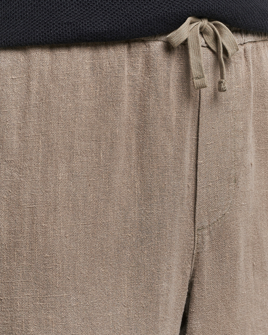 Mies | Housut | A Day's March | Tamiat Drawstring Linen Trousers Clay