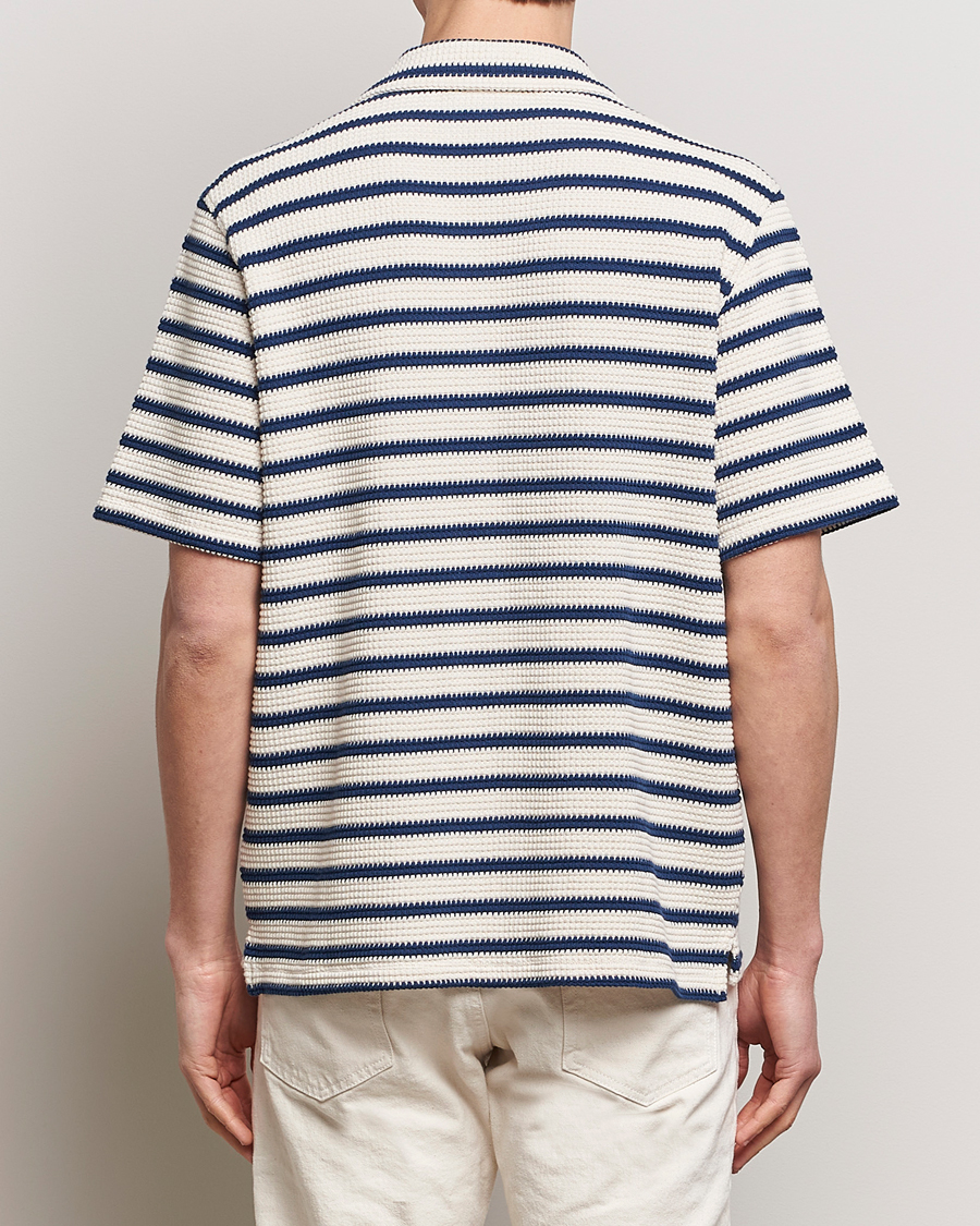 Mies | Kauluspaidat | J.Lindeberg | Tiro Resort Stripe Shirt Estate Blue