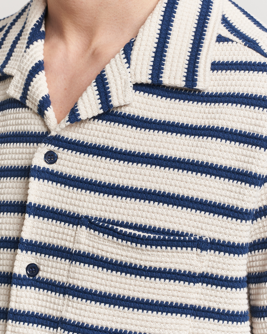 Mies | Kauluspaidat | J.Lindeberg | Tiro Resort Stripe Shirt Estate Blue