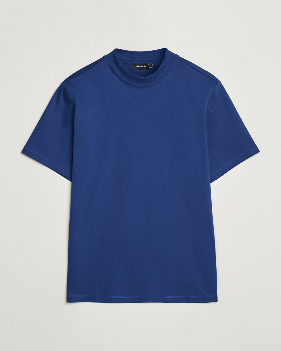 Mies | T-paidat | J.Lindeberg | Ace Mock Neck T-Shirt Estate Blue