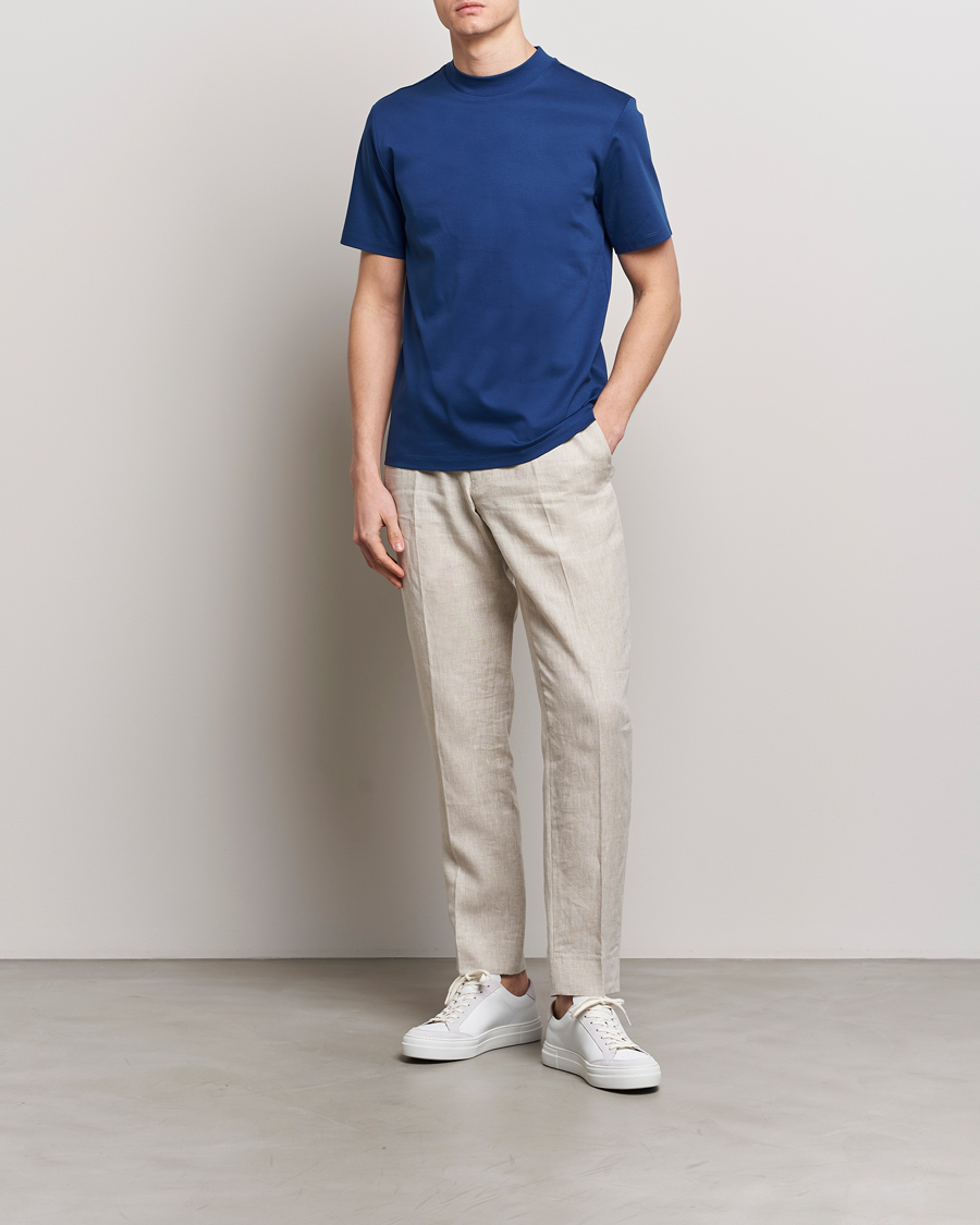 Mies | T-paidat | J.Lindeberg | Ace Mock Neck T-Shirt Estate Blue