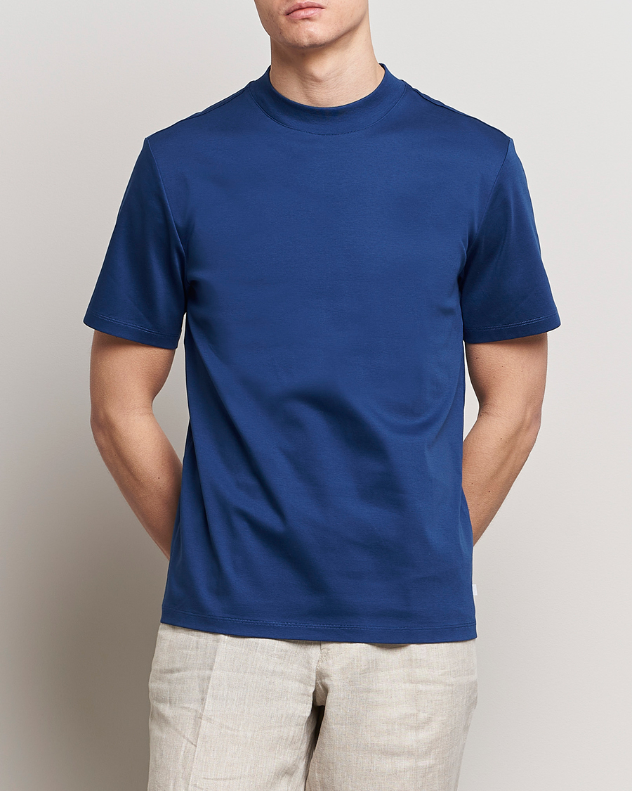 Mies | T-paidat | J.Lindeberg | Ace Mock Neck T-Shirt Estate Blue