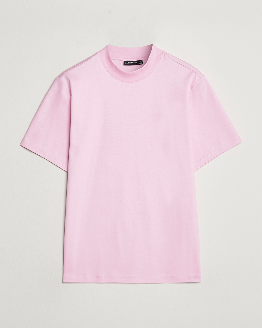 Mies | T-paidat | J.Lindeberg | Ace Mock Neck T-Shirt Pink Lavender