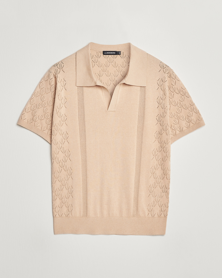 Mies | Pikeet | J.Lindeberg | Ringo Open Collar Safari Beige