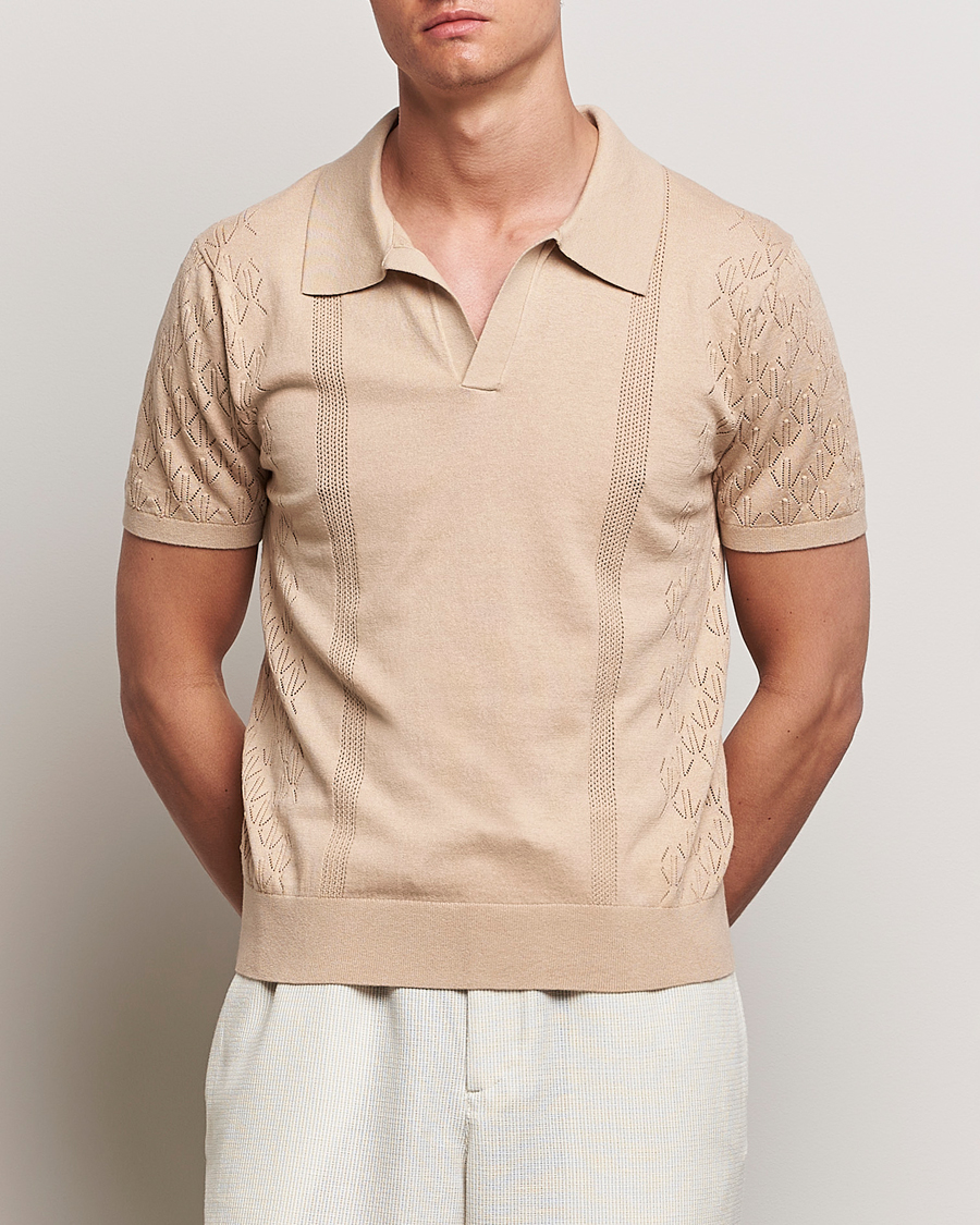 Mies | Pikeet | J.Lindeberg | Ringo Open Collar Safari Beige