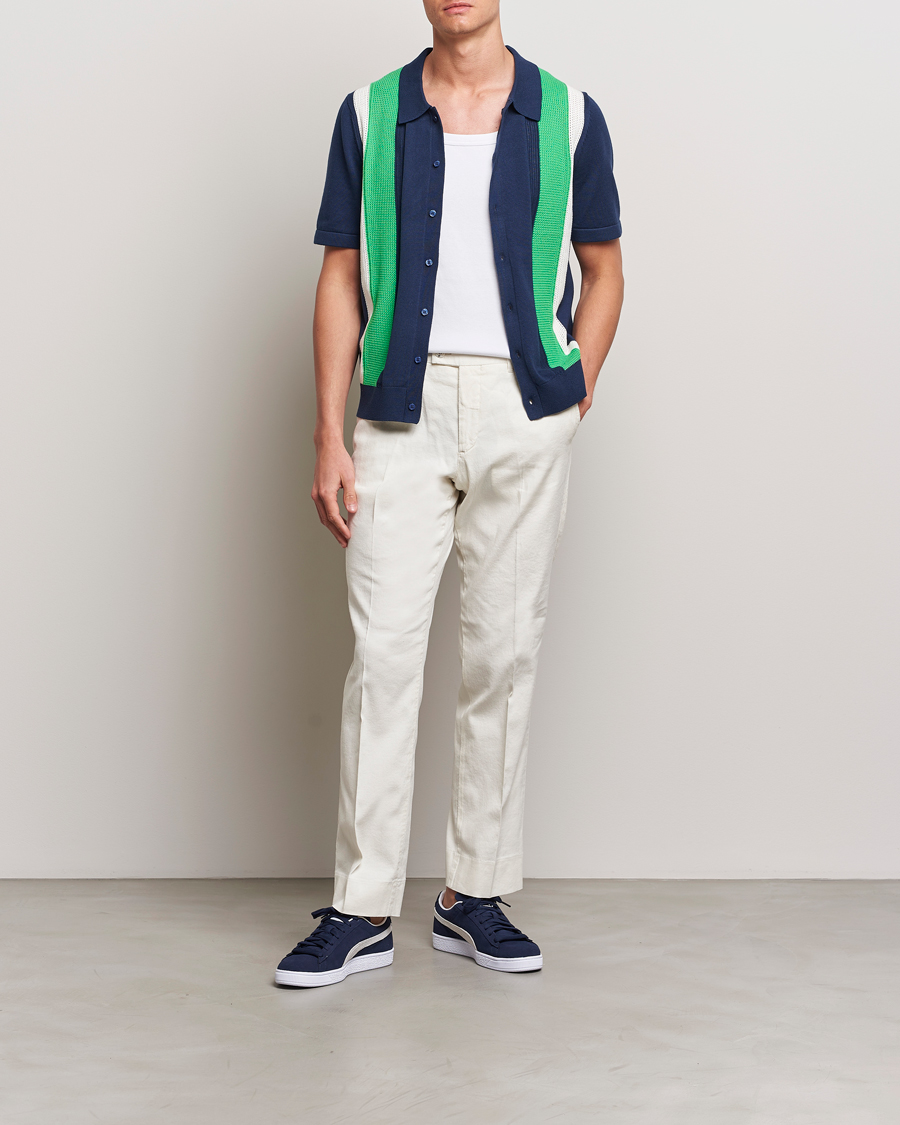 Mies | Kauluspaidat | J.Lindeberg | Reymond Structure Knit Estate Blue