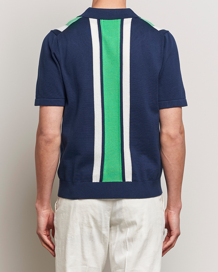 Mies | Kauluspaidat | J.Lindeberg | Reymond Structure Knit Estate Blue
