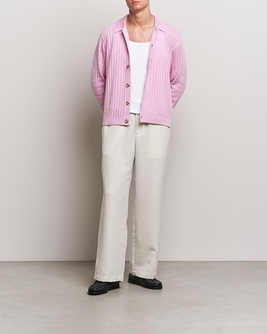 Mies | Puserot | J.Lindeberg | Edmondo Collar Cardigan Pink Lavender