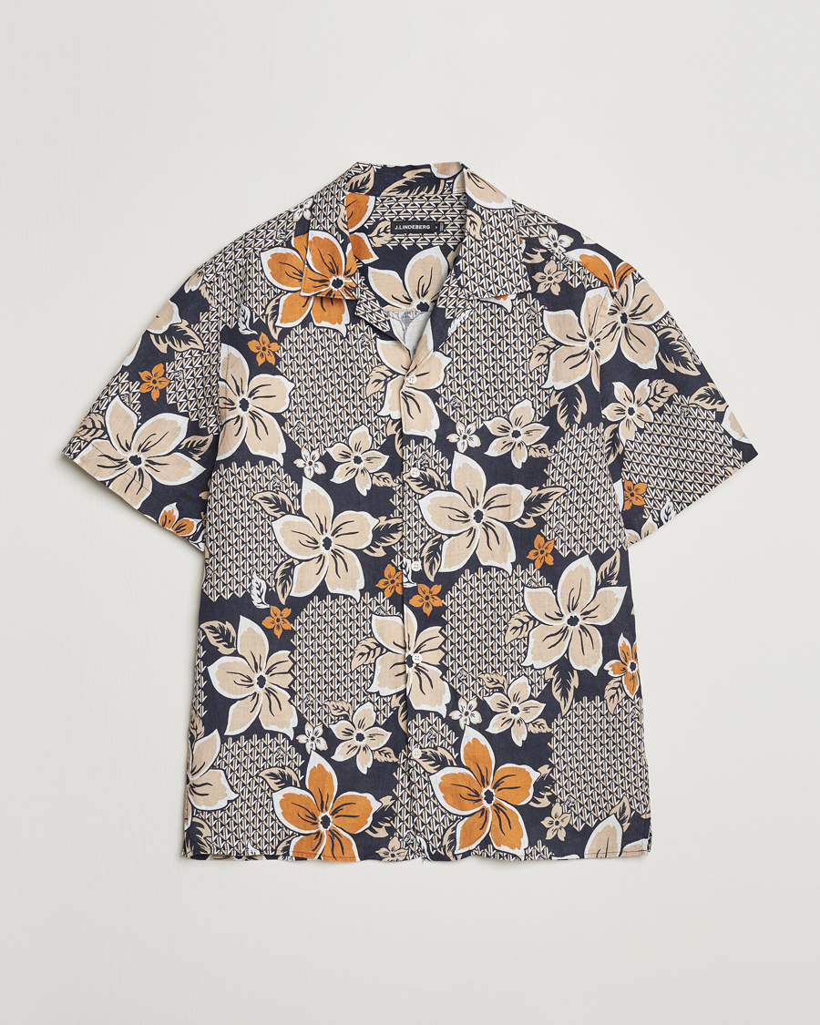 Mies | Kauluspaidat | J.Lindeberg | Elio Linen Island Floral Shirt Island Floral Mix