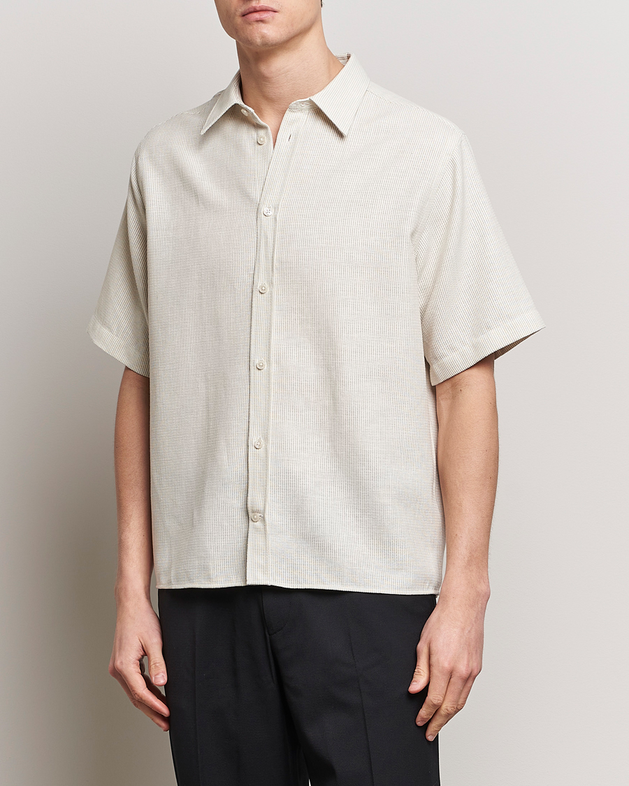 Mies | Kauluspaidat | J.Lindeberg | Lund Linen Mix Shirt Safari Beige