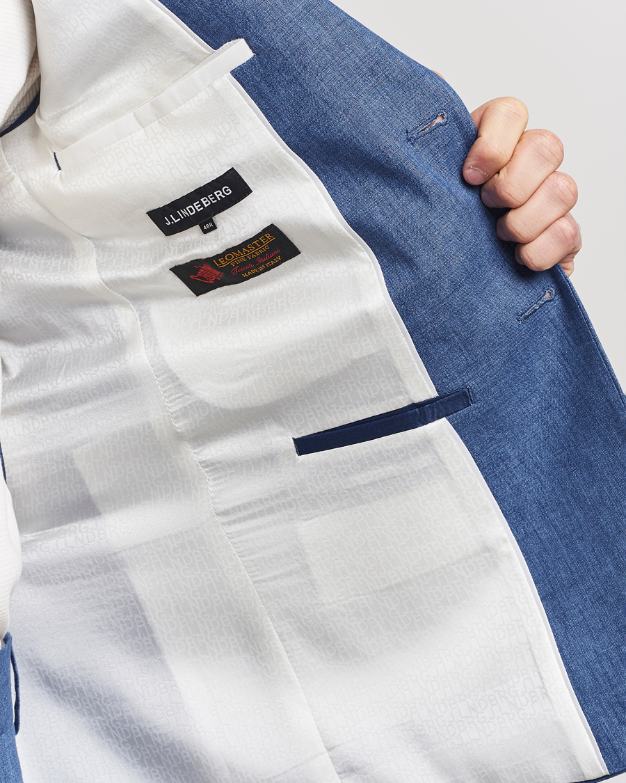 Mies | Pikkutakit | J.Lindeberg | Hopper U Super Linen Blazer Chambray Blue
