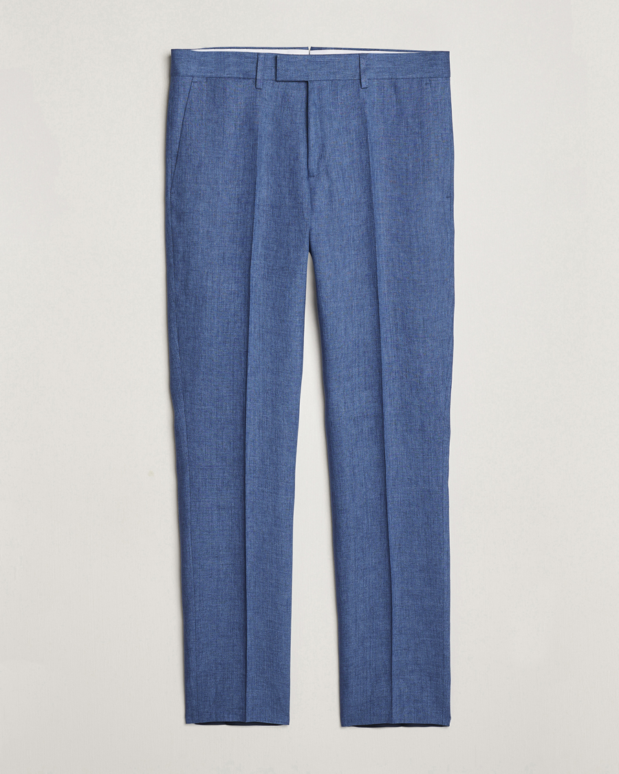 Mies | Housut | J.Lindeberg | Grant Super Linen Pants Chambray Blue