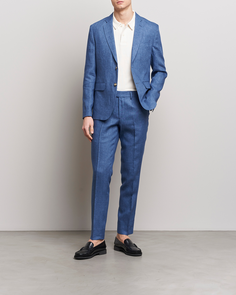 Mies | Housut | J.Lindeberg | Grant Super Linen Pants Chambray Blue