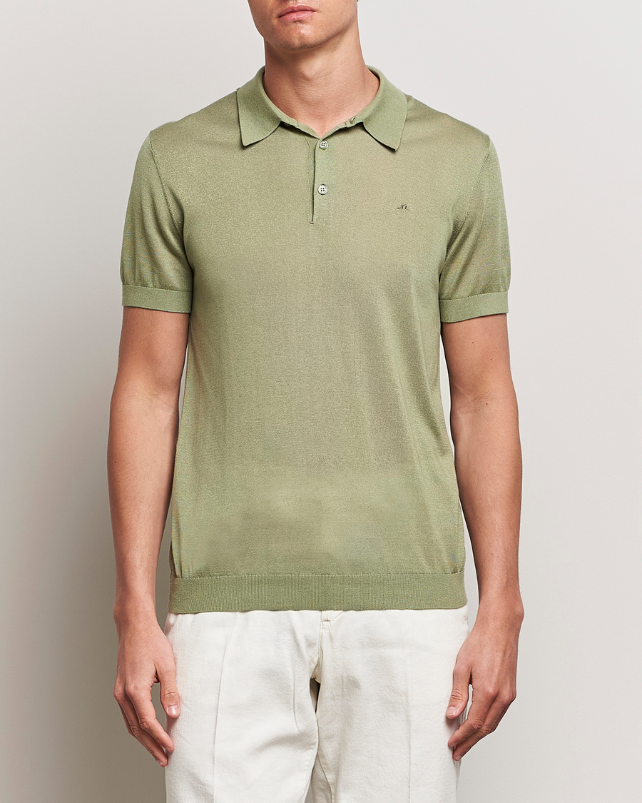 Mies | Pikeet | J.Lindeberg | Ridge Lyocell Silk Polo Oil Green