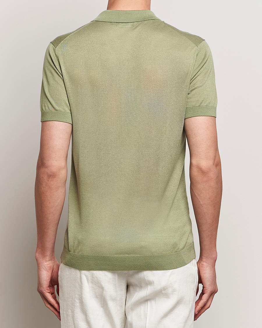 Mies | Pikeet | J.Lindeberg | Ridge Lyocell Silk Polo Oil Green