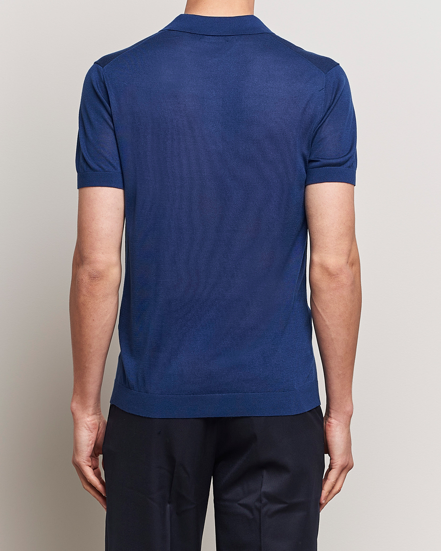 Mies | Pikeet | J.Lindeberg | Ridge Lyocell Silk Polo Estate Blue