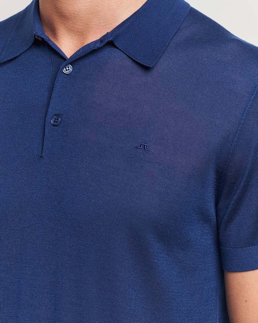 Mies | Pikeet | J.Lindeberg | Ridge Lyocell Silk Polo Estate Blue