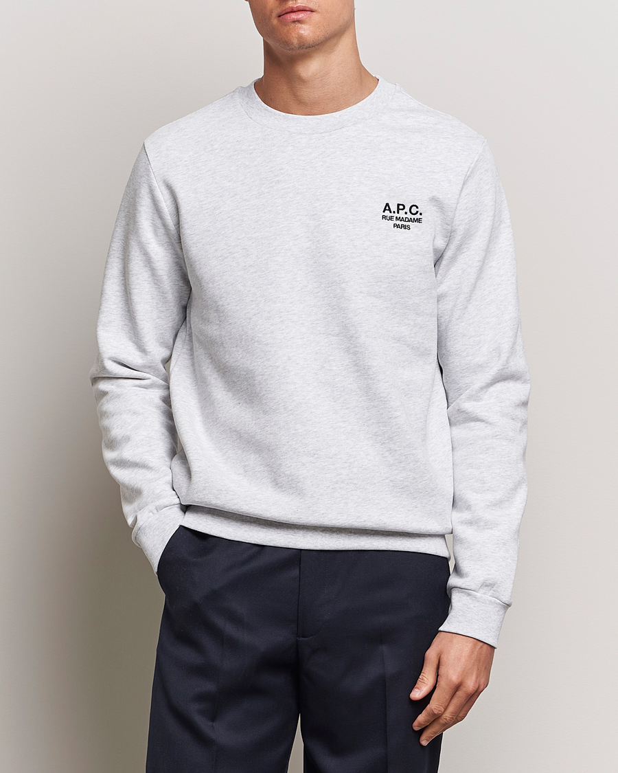 Men | Sweaters & Knitwear | A.P.C. | Sweatshirt Rue Madame Grey Chine