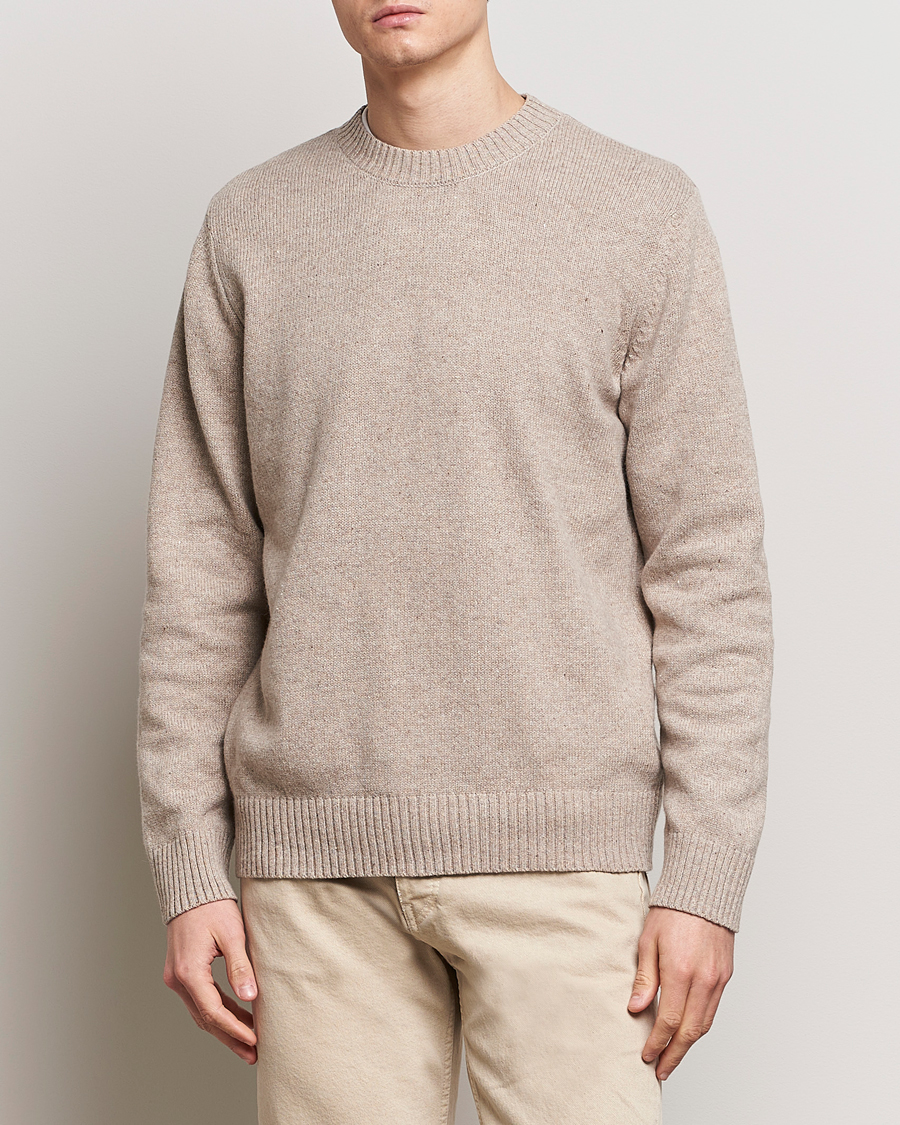 Mies | Puserot | A.P.C. | Pull Lucien Wool Knitted Sweater Beige